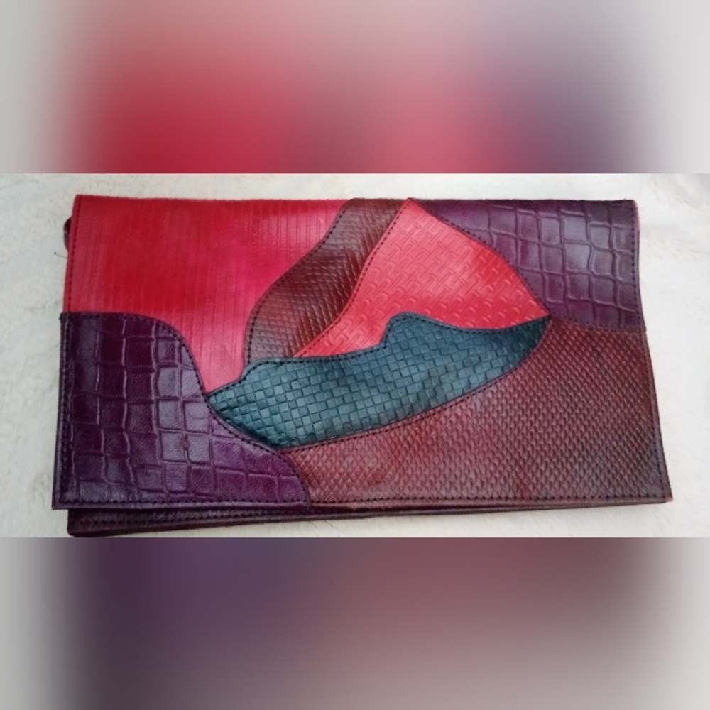 Multicolor Leather Clutch